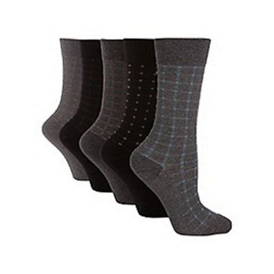 Pack of five grey micro dot socks